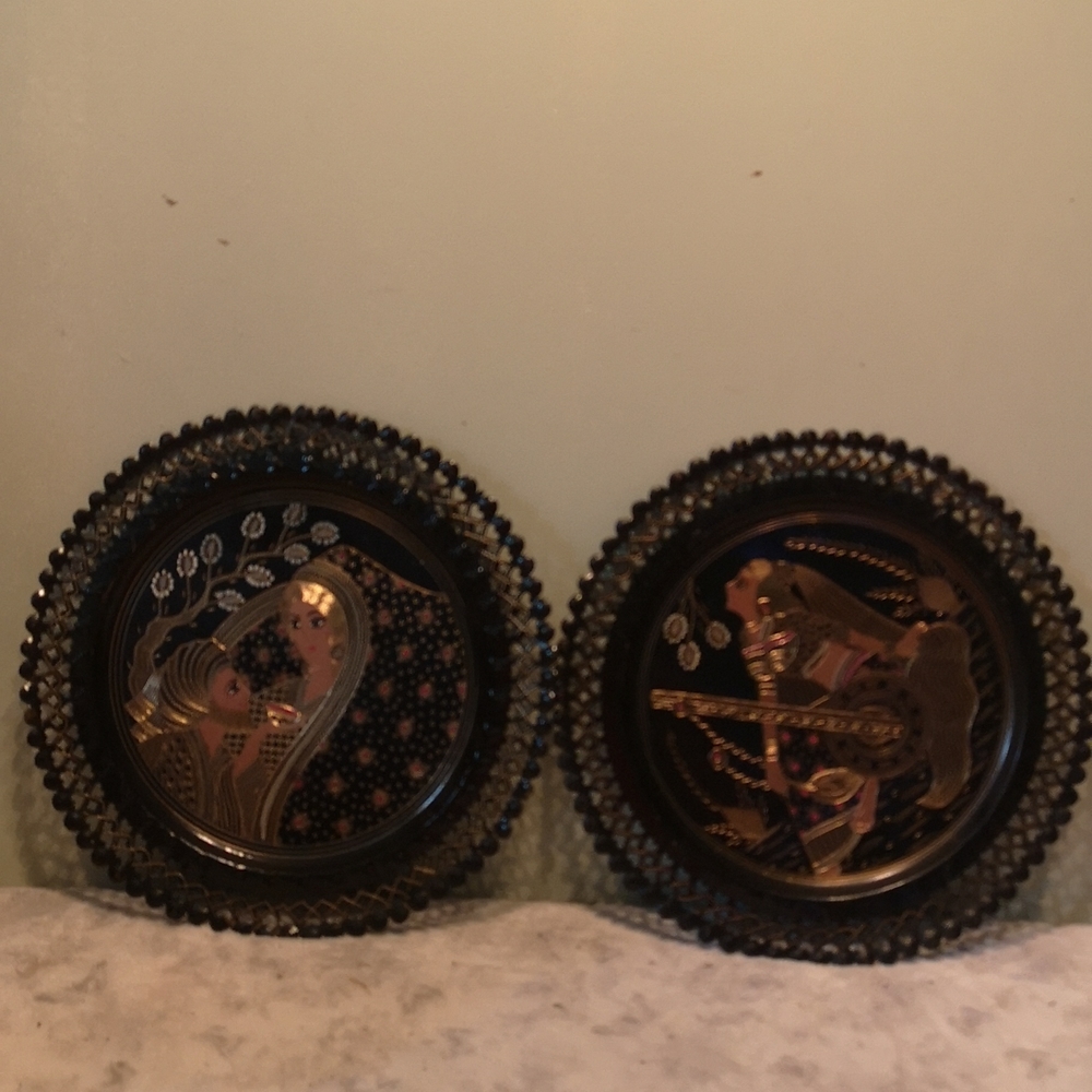 😄Vintage Metal Etched wall Plaques